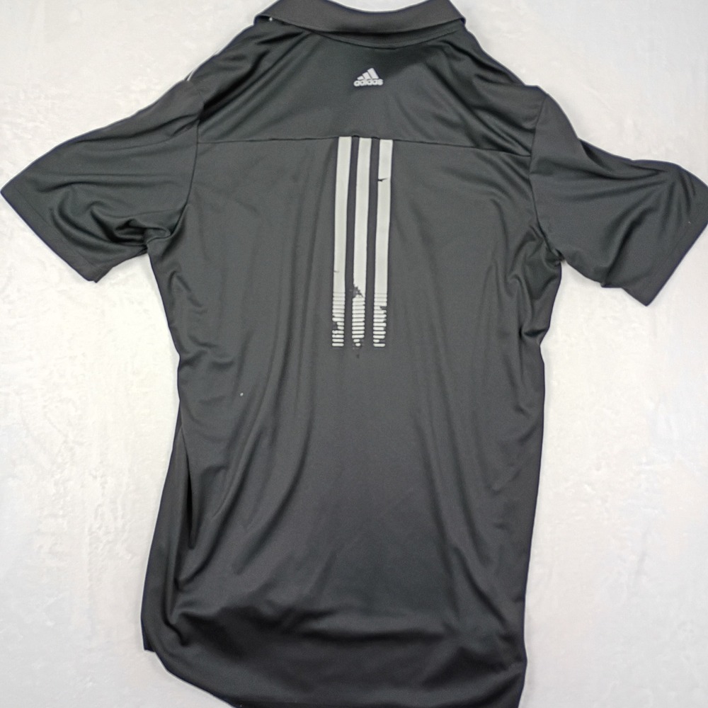 Adidas‎ Golf Adizero Mens XL Black Performance Polo Shirt Short Sleeve 3-Stripe - Picture 4 of 10